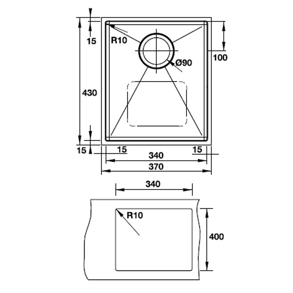 kích thước Chậu rửa chén Hafele HS-S3743 567.43.130