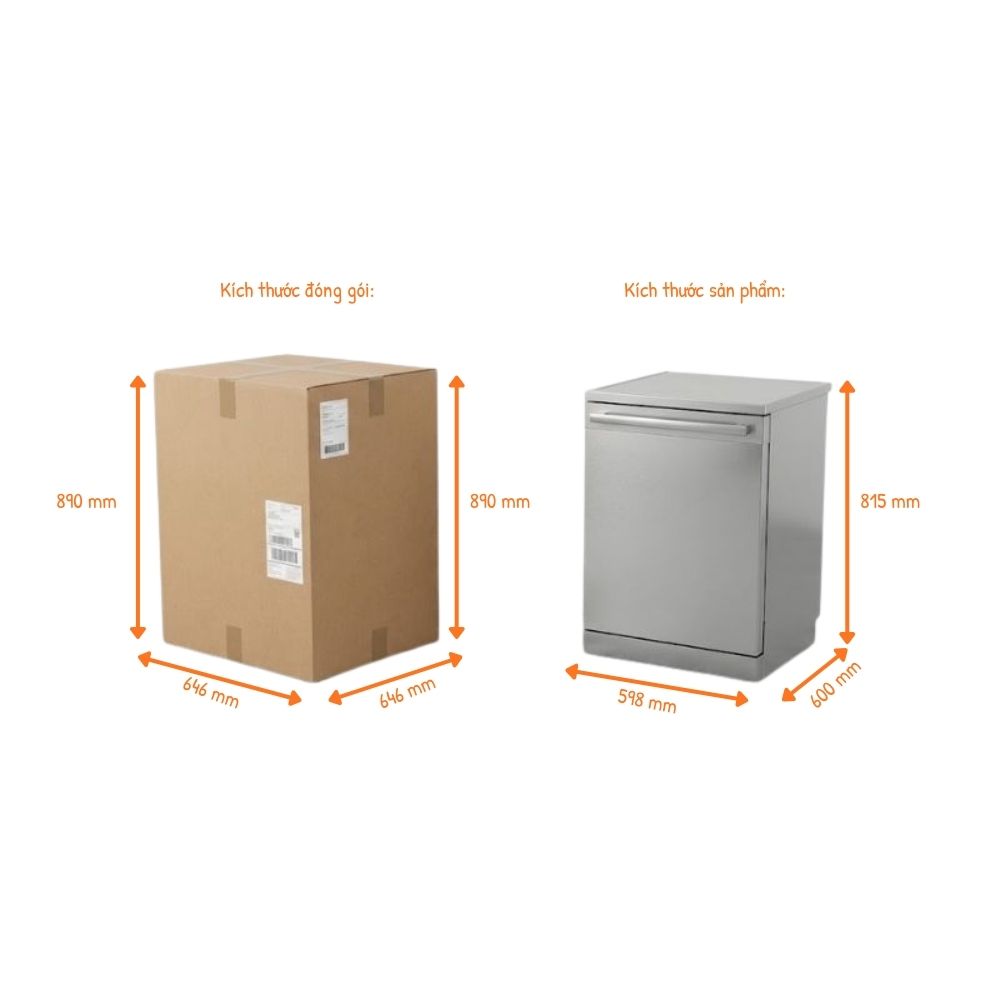 Kích thước Comfee CDW-15B60AS
