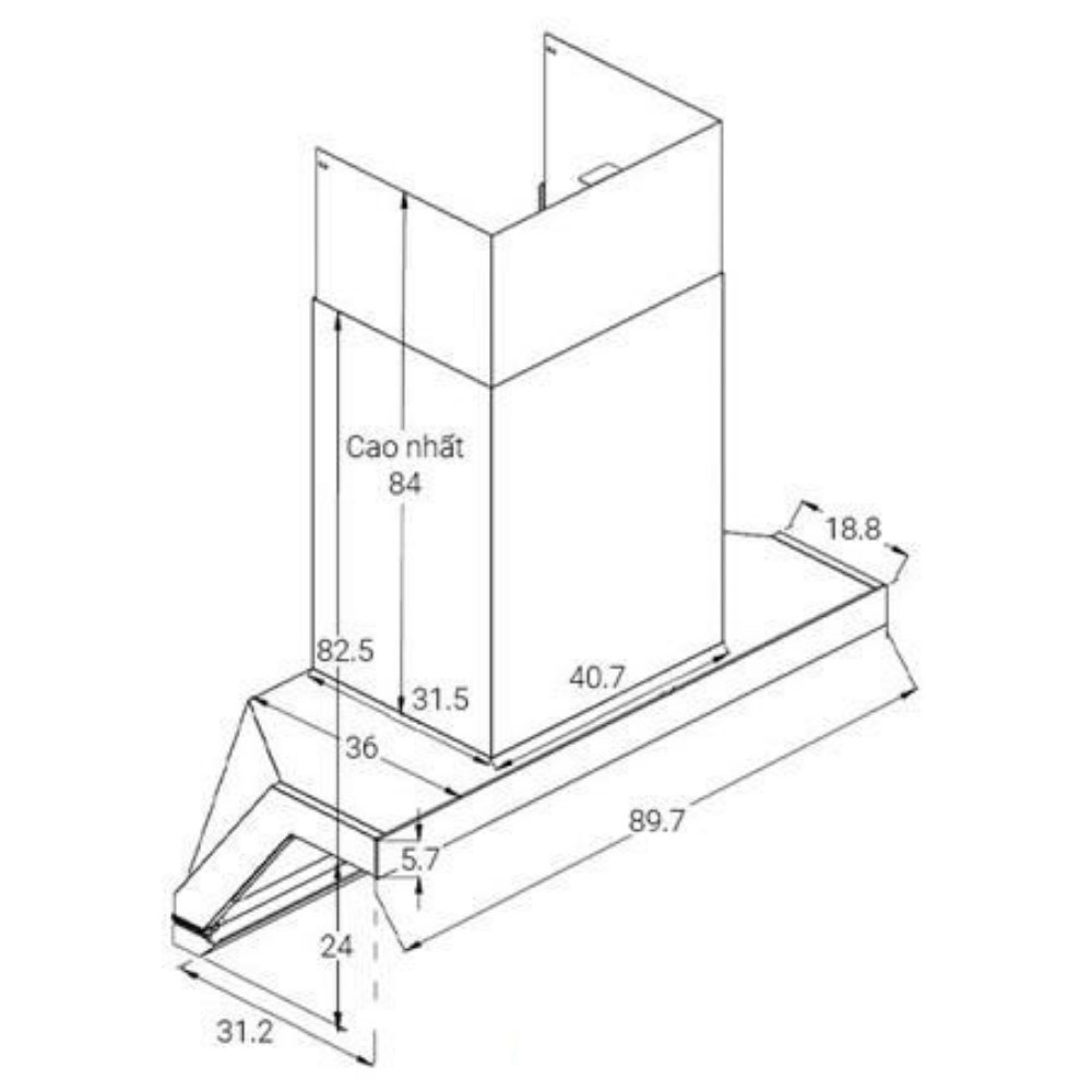 Kích thước Comfee CH-90WJ07B