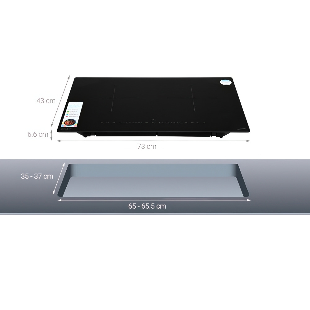 Kích thước Comfee CIH-44DILMặt
