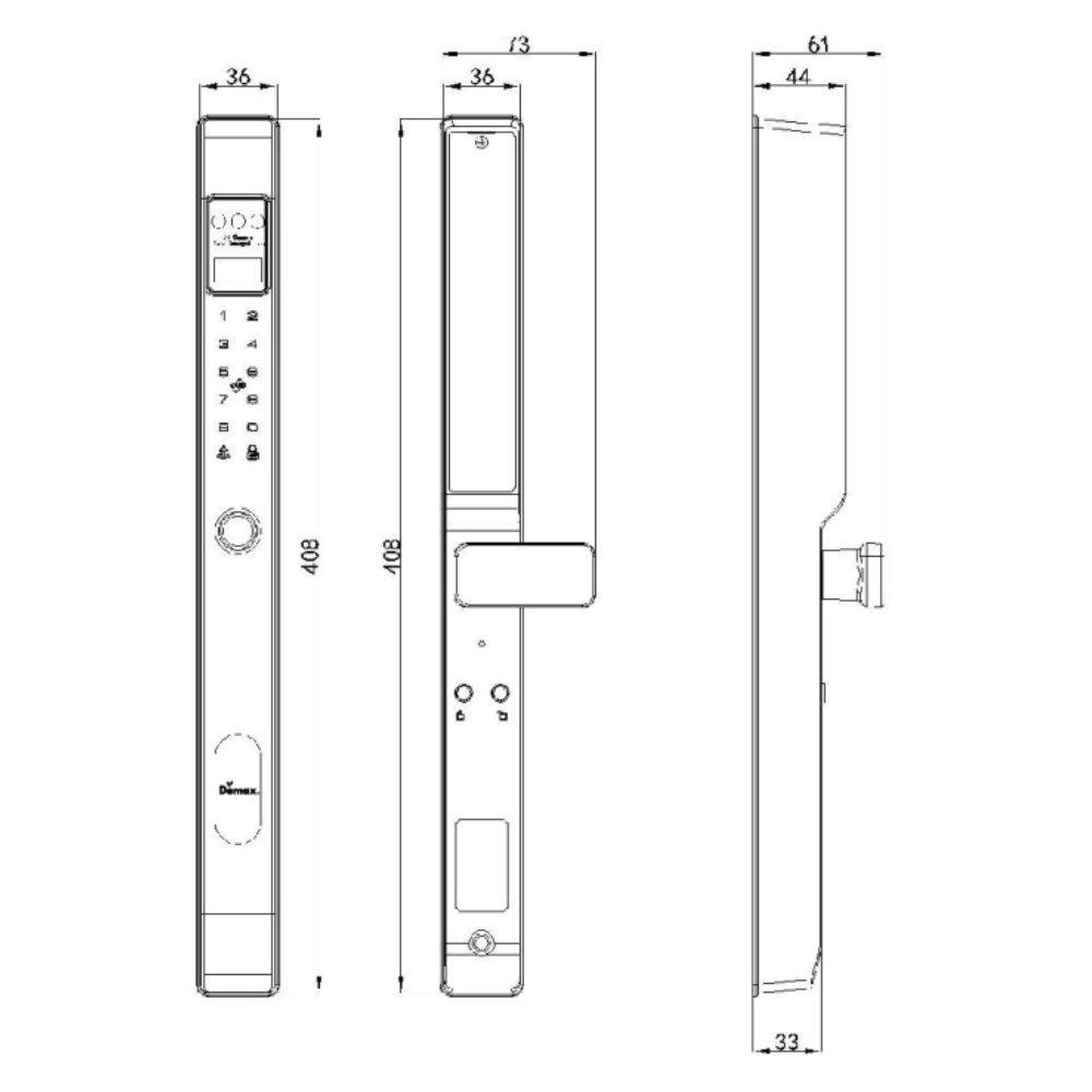 Kích thước Demax EL-A908 Wifi App