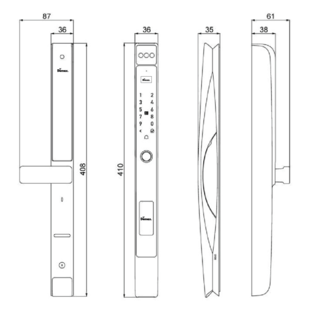 Kích thước Demax EL-C905 AG Wifi App