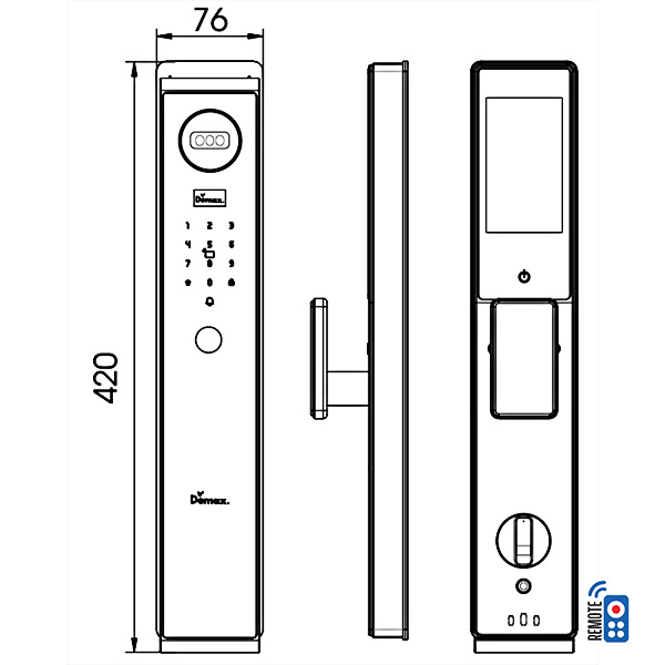 Kích thước Demax EL-C999 BN App Remote