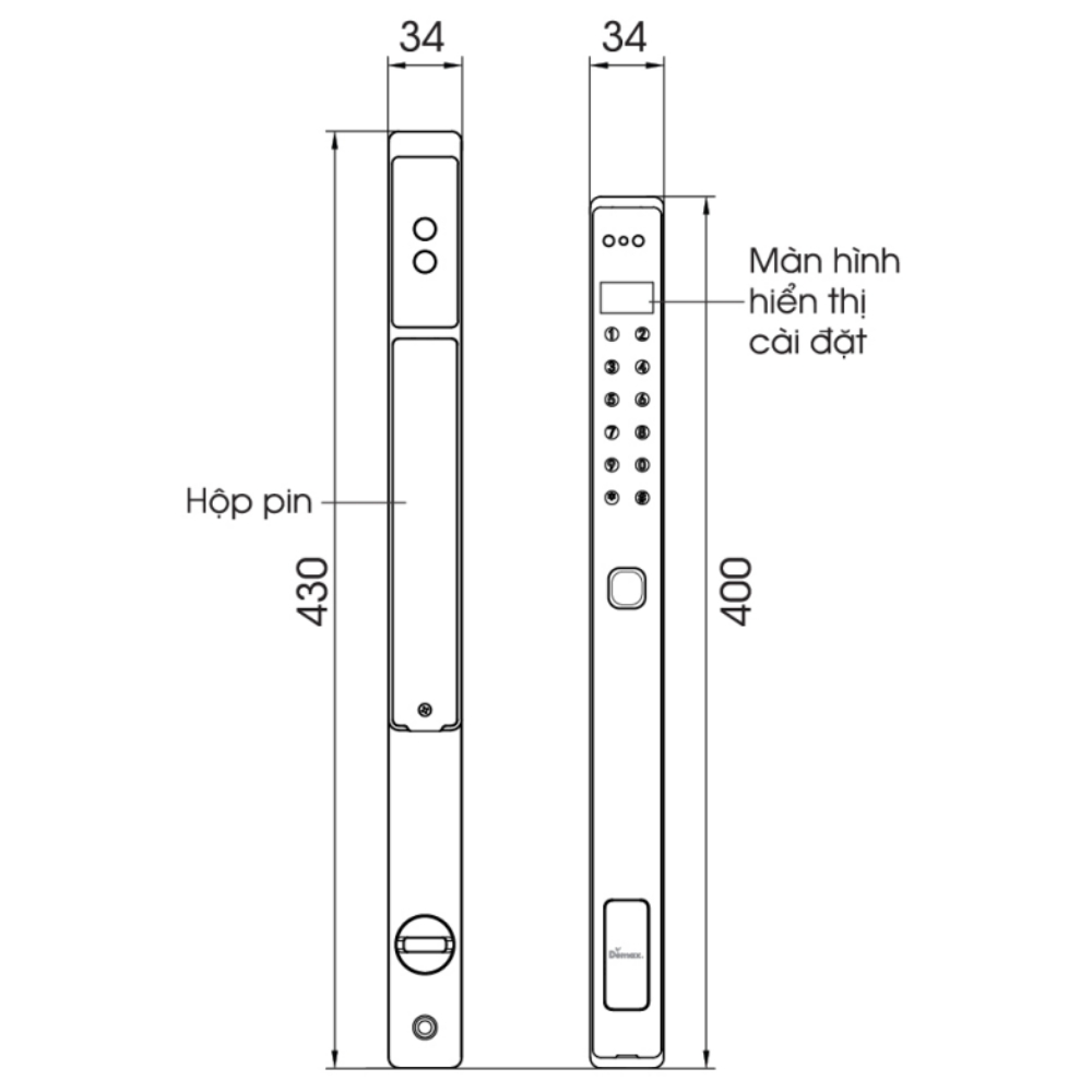 Kích thước Demax EL-MS908 AG CNC Wifi App