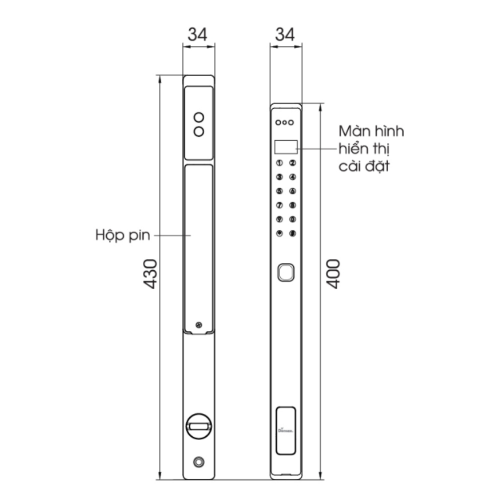 Kích thước Demax EL-MS908 CG CNC Wifi App