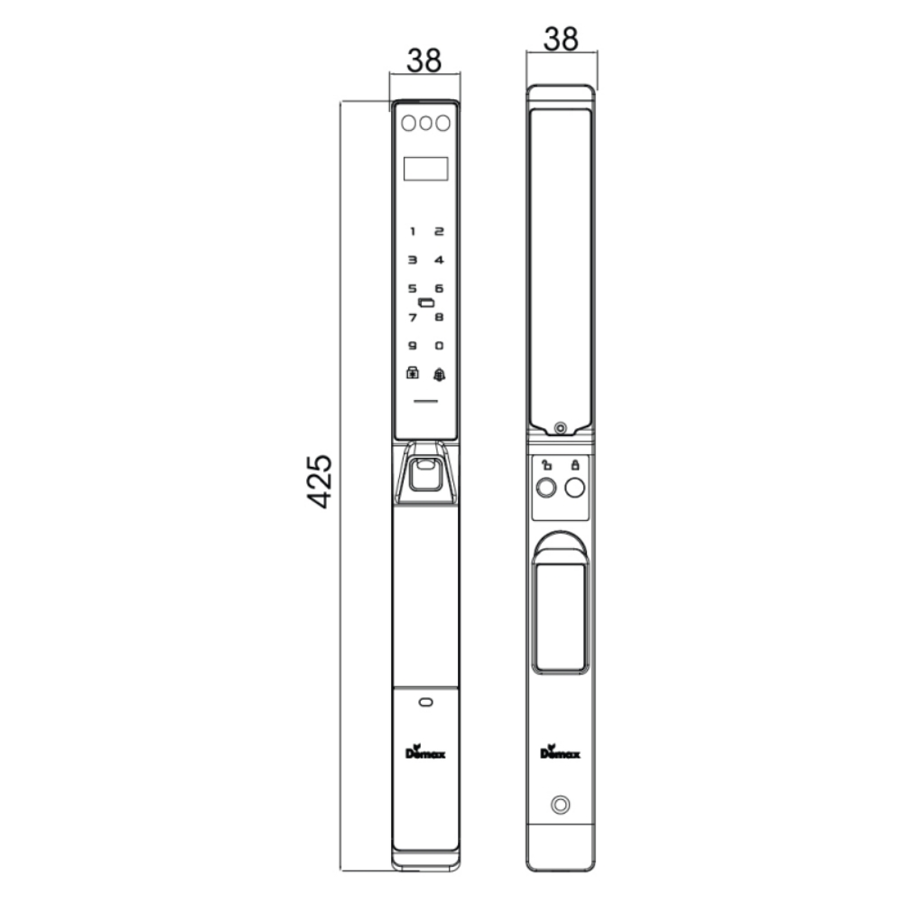 Kích thước Demax EL-MS909 GS Wifi App