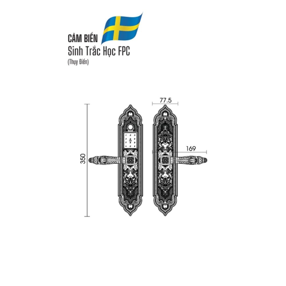 Kích thước Demax EL350 24K GOLD