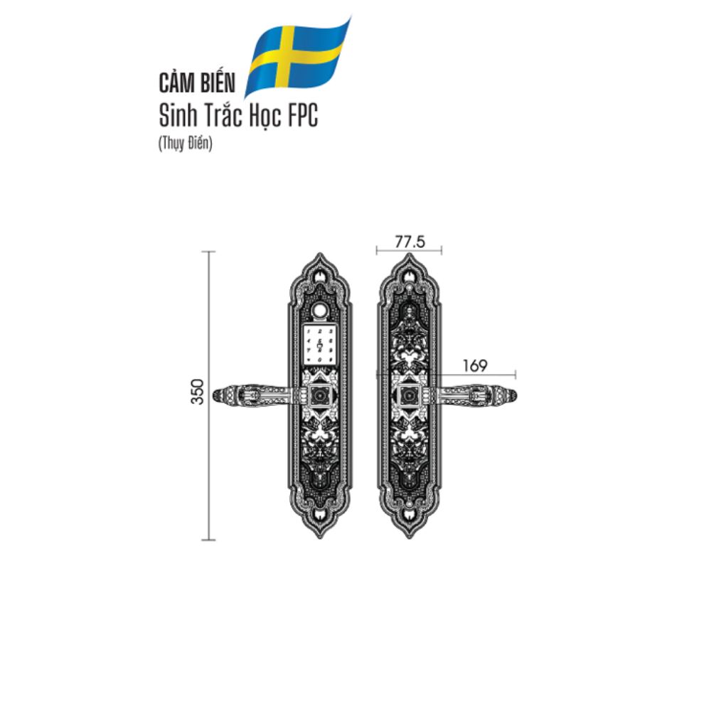 Kích thước Demax EL350 R0SE GOLD