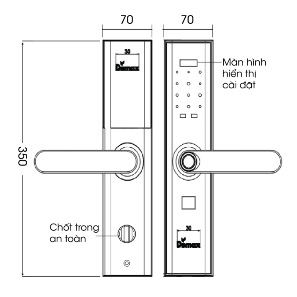 Kích thước Demax EL638 RM remote 