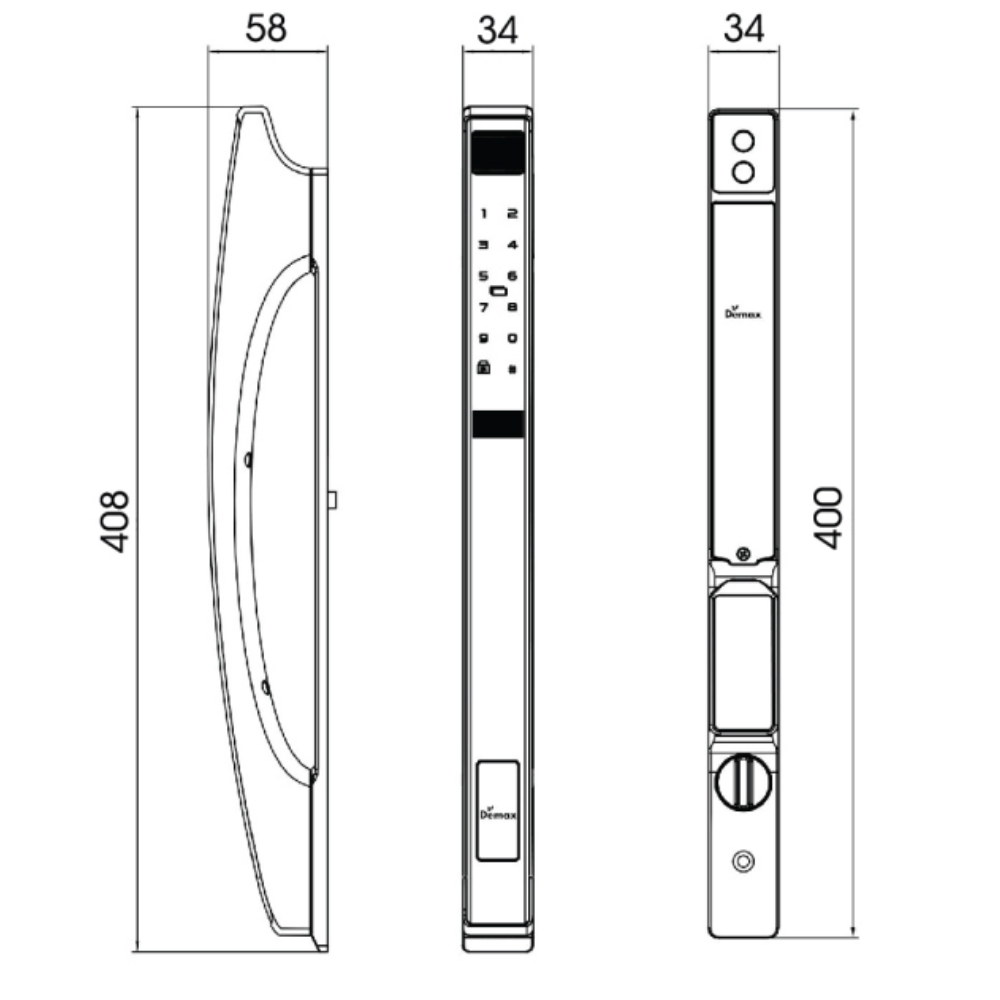 Kích thước Demax EL902 CG Wifi App
