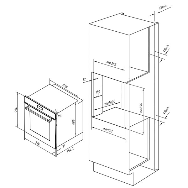 kích thước tủ dọc Hafele HC-O811B  495.10.035