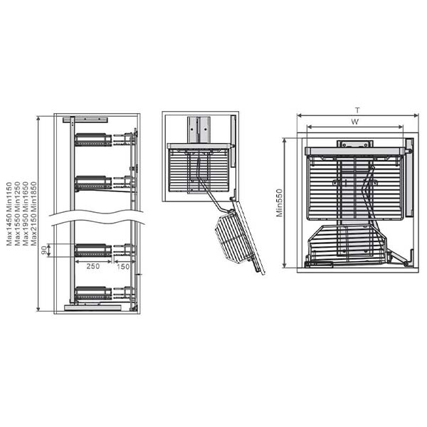 size Tủ Đồ Khô Eurogold EKG11645