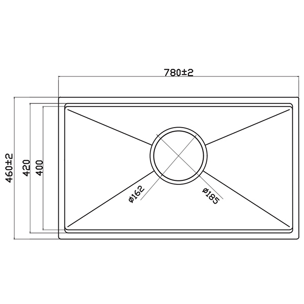 Kích thước Chậu rửa chén Handmade GrandX GX7846S