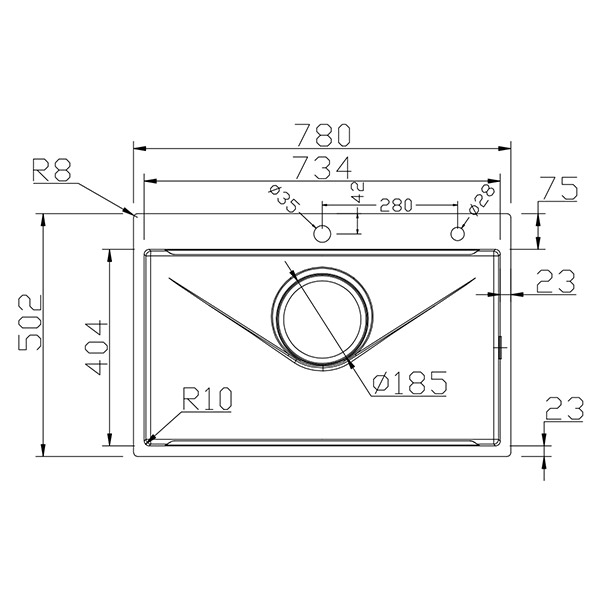 Kích thước Chậu rửa chén Nhật Hikari Grandx GX7850J
