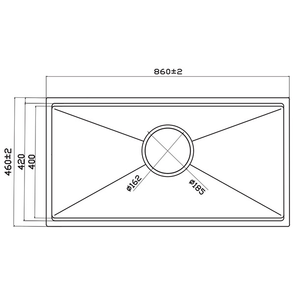 Kích thước Chậu rửa chén Handmade GrandX GX8646S
