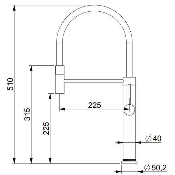 Kích thước Vòi rửa chén GrandX GXF01