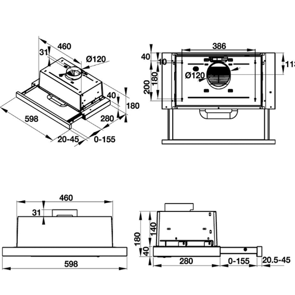kích thước TT Hafele HH-TI60D 539.81.083