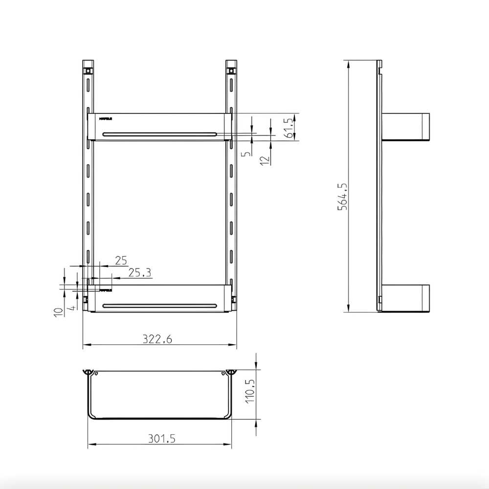 Kích thước Hafele 545.14.300