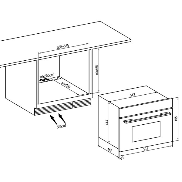 kích thước ngang Hafele HC-MWO381B 495.10.044