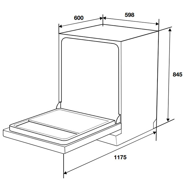 kích thước Máy rửa chén Hafele HDW-F601G 535.29.592