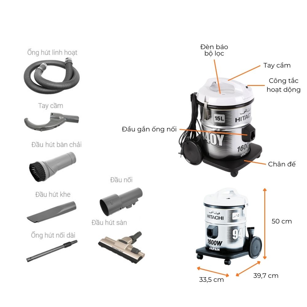 Kích thước Hitachi CV-940Y 24CV-PG