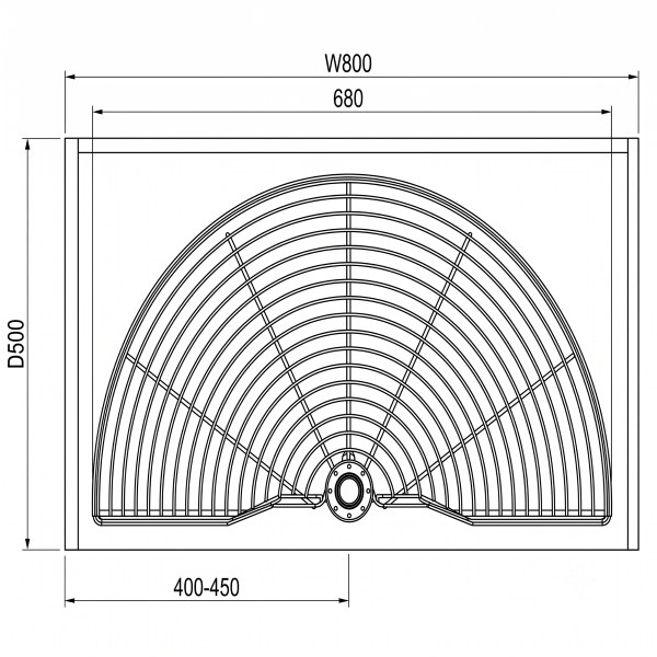 Kích thước Kệ Góc Mâm Xoay Góc Mở 1/2 - 180o Grandx XC.180.80S