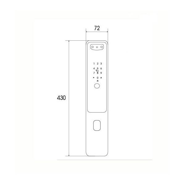 kích thước Khóa điện tử màn hình chuông Demax SL899 GC