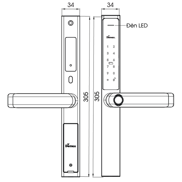 Kích thước Demax EL-C1O3 AG App