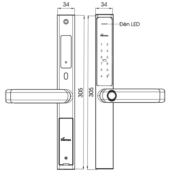 Kích thước Demax EL-C1O3 CG App