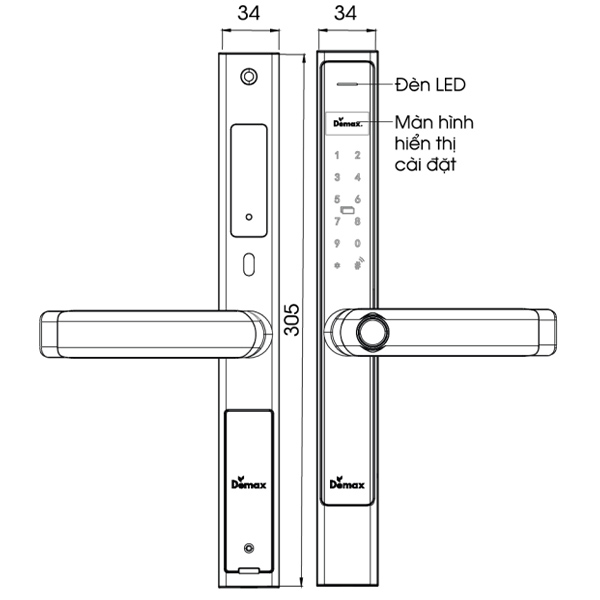 Kích thước Demax EL699 BL App