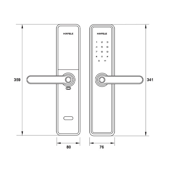 kích thước TT Hafele DL7600 912.20.231