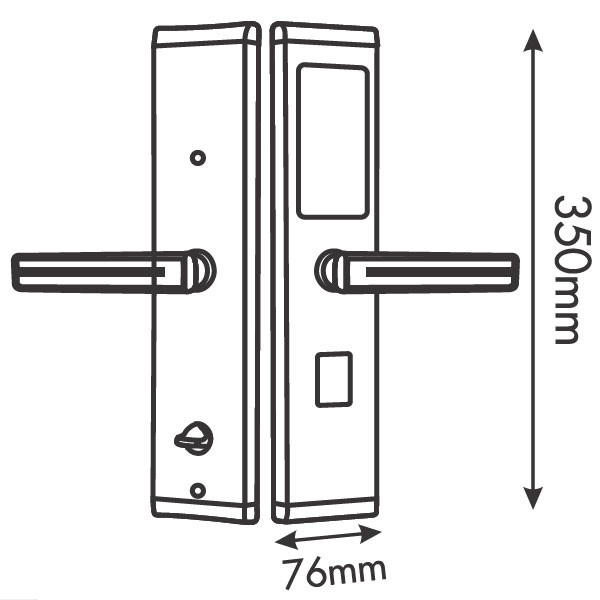 kích thước Khóa điện tử Kassler KL-667 Copper