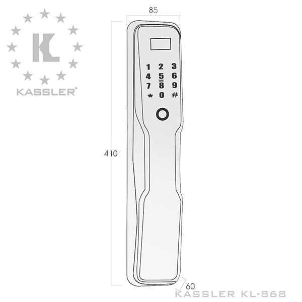 kích thước Khóa vân tay Kassler KL-868
