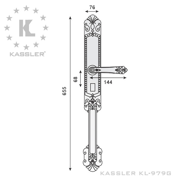 kích thước Khóa điện tử Kassler KL-979 G APP