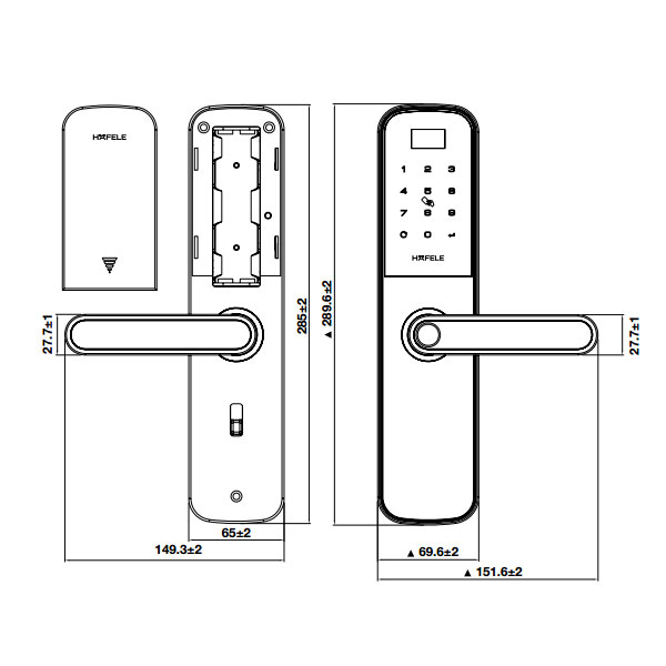 kích thước 2 TT Hafele DL6100 912.20.582