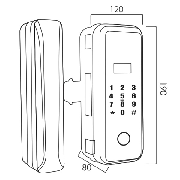 kích thước Khóa vân tay Kassler KL-569 Remote