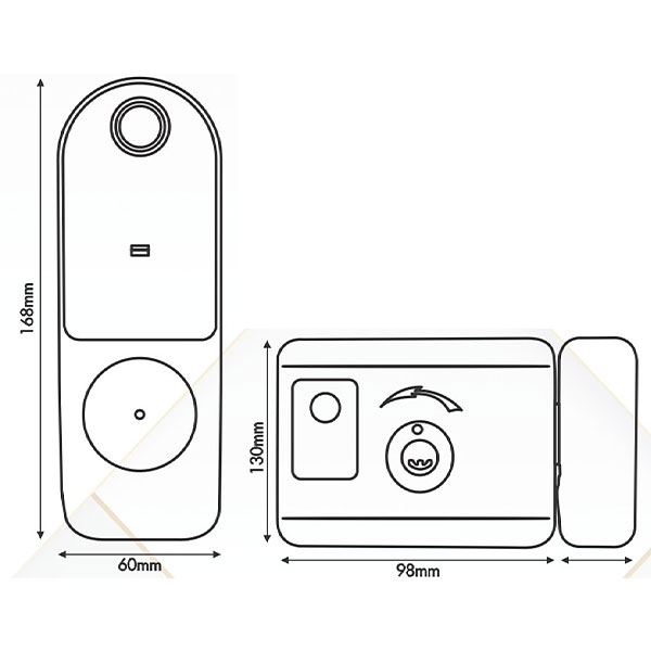 kích thước Khóa cửa cổng Kassler KL-579 Grey App