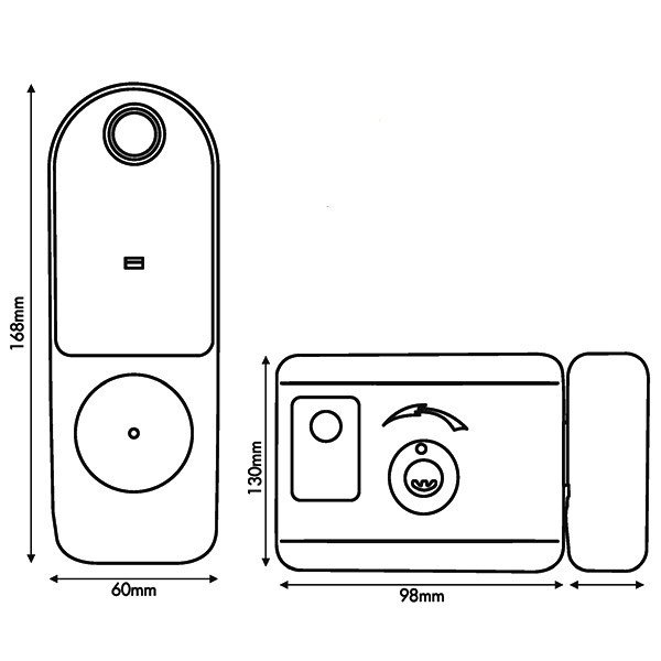 kích thước Khóa cửa cổng Kassler KL-579 I Remote APP