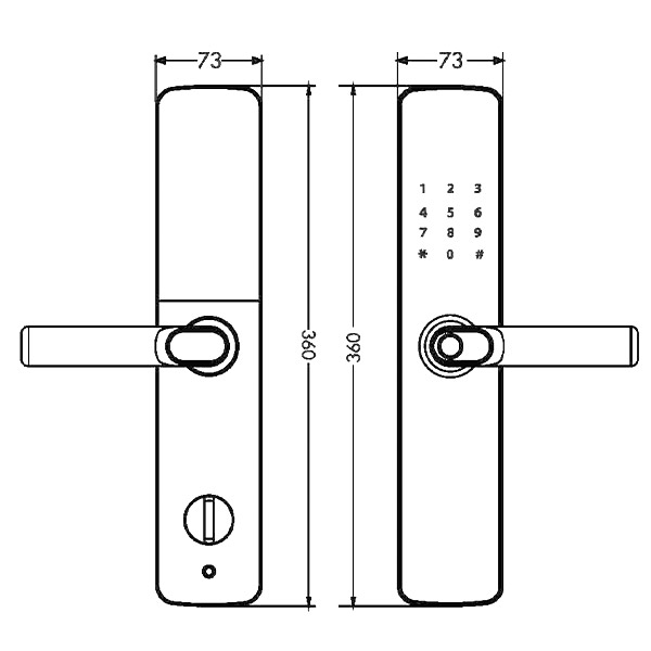 kích thước Khóa vân tay Kassler KL-600 PG APP