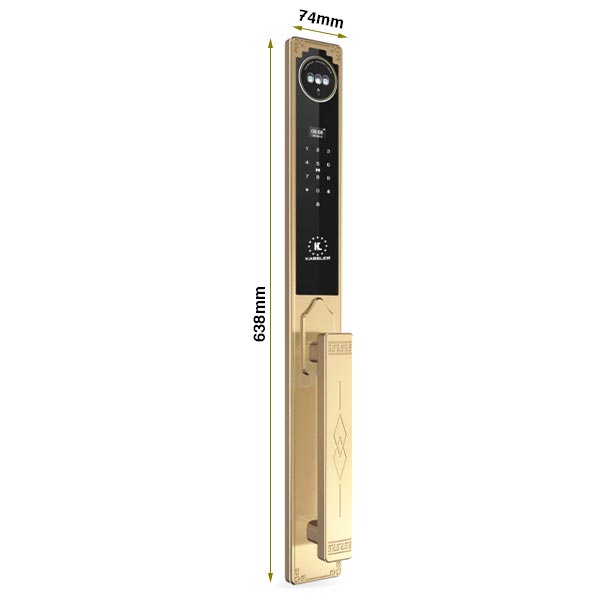 kích thước Khóa điện tử Kassler KL-968 CNC Gold App Remote