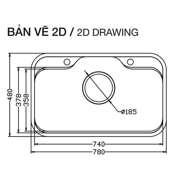 kích thước Chậu rửa bát TAKI Series KT7848FS Plus