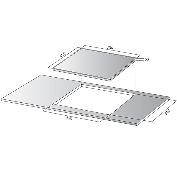 kích thước Kocher DI-833GE kích thước Kocher DI-833GE