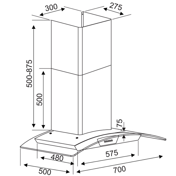 Kích thước Kocher K-229S (70cm)