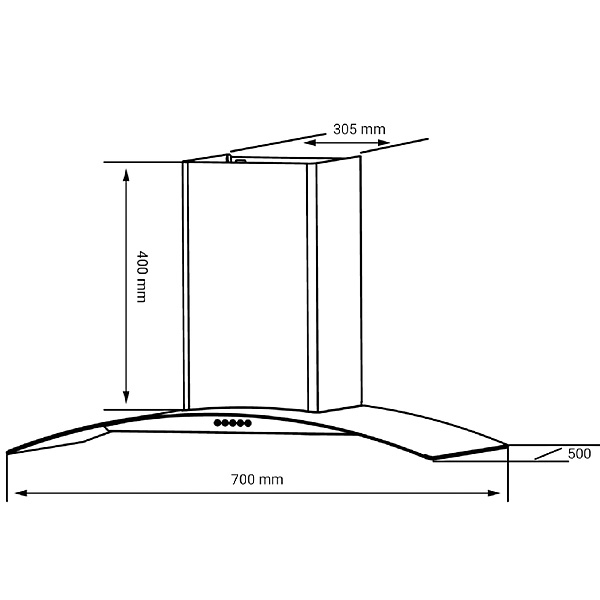 Kích thước Kocher K-8872I (70cm)