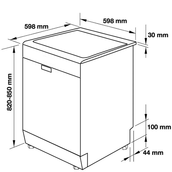 kích thước Máy rửa chén Kocher KDEU-8855S7 Series 7
