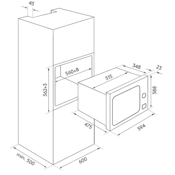 kích thước Kocher KMEU-1025
