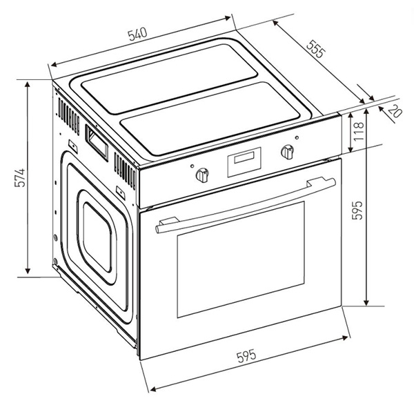 kích thước Lò Nướng Kocher KOEU-68S08F