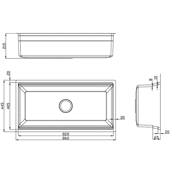 Kích thước Chậu rửa chén Konox KN8644SU Dekor