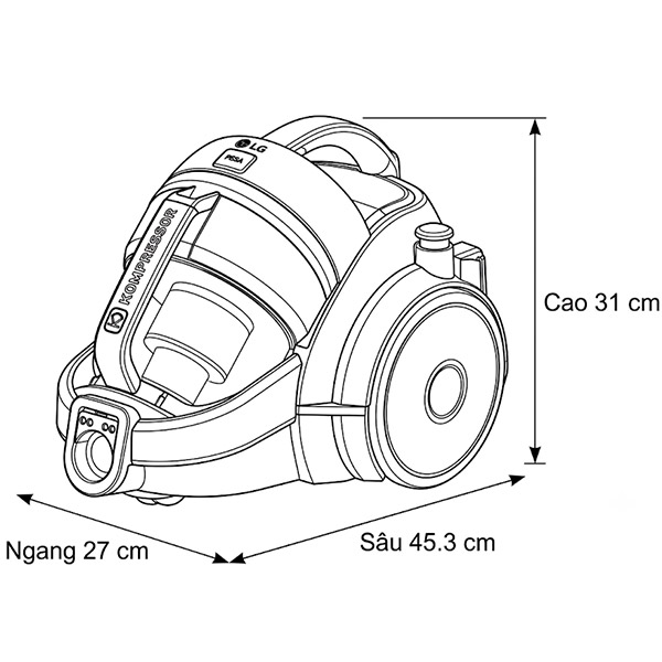 kích thước LG VK8320GHAUQ