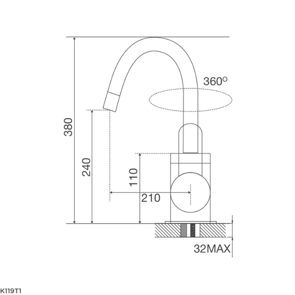 kích thước Malloca K119T1